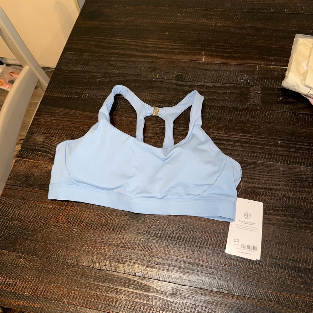 NWT Athleta Light Blue Racerback Sports Bra Size XL